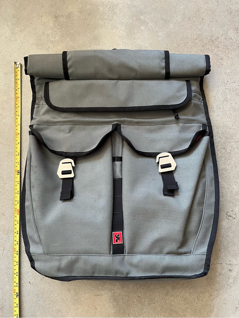 Chrome Gray Roll-Top Backpack